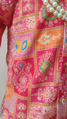 Infants Lotus Bhandini Mix Dhoti Set - Chain and Shoes Included