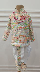 Boys Heritage Glow Dhoti  set - Chain and Shoes Included