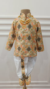 Boys Royal Charm Dhoti  set - Chain and Shoes Included