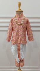 Boys Little Maharaja Dhoti set - Chain and Shoes Included