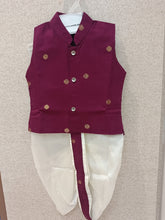 Infants  Classic Wine Berry silk  Dhoti Set