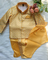 Boys Premium Copper Indo western 2 in 1 Kurta - Dhoti & Pant included