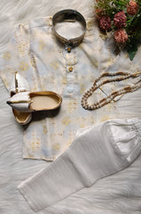Boys Silver Challice Kurta set - Chain and Shoes Included