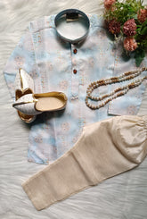 Boys ASH Grey Kurta set - Chain and Shoes Included