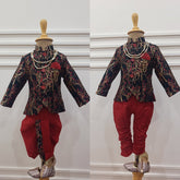 Little Maharaja IndoWestern dhoti & Pant set - Chain and shoes included