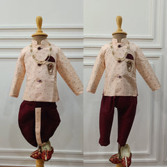 Infants Chhota Darbar Set IndoWestern dhoti & Pant set - Chain and shoes included