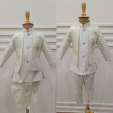 Boys Little Nawab Kurta Set - Dhoti & Pant Included Purple