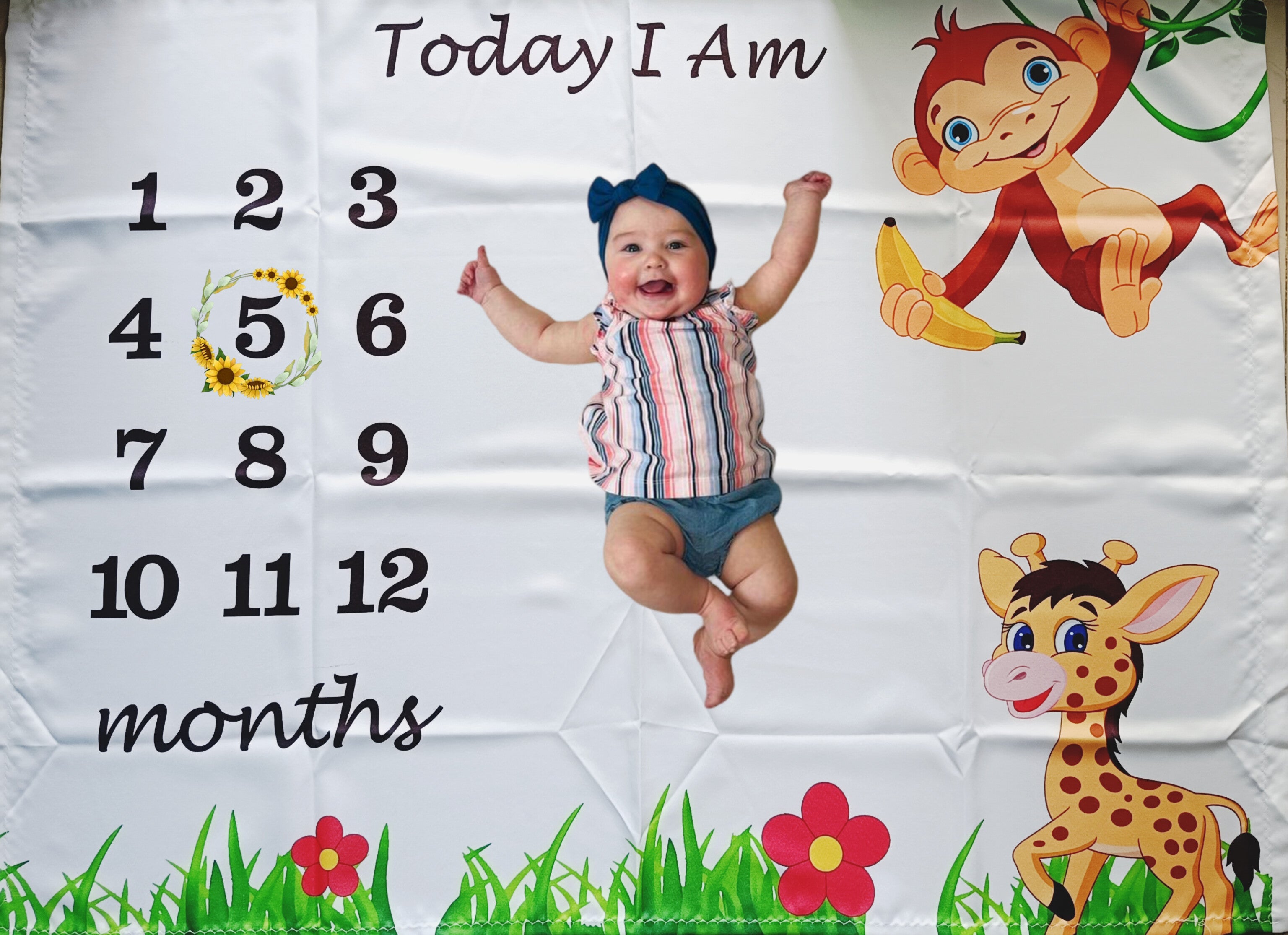 BABY MILESTONE BLANKET Jungle Theme1