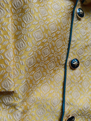 Boys Indo Western Kurta Set - Light Yellow