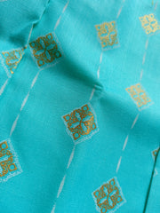 Boys Sea Blue Cotton Kurta Set