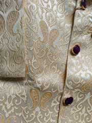 Boys' Kurta pyjama Set: Dhoti Style -Purplish