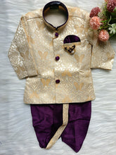 Boys' Kurta pyjama Set: Dhoti Style -Purplish