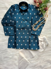 Boys - Green Grove Butti Kurta Set with chain
