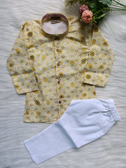 Boys Light Shade Cotton kurta set