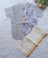 Boys Ethnic Silk Shirt with Dhoti Shimmering Sequin Detail
