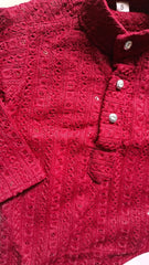 Infant Georgette Sequence Red Kurta set