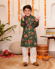 Boys Green Hariyala Kurta Set