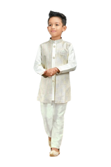 Boys Foggy Grey Premium Indo Western Set