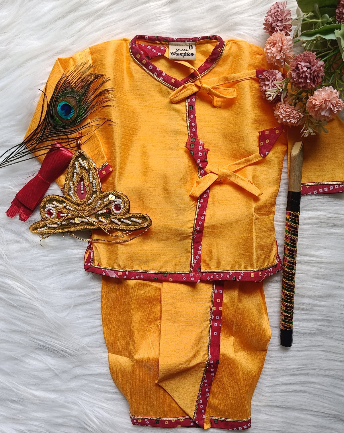 Boys Krishnastami Dhoti set - Yellow