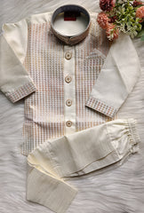 Boys Foggy Grey Premium Indo Western Set