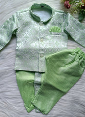 Boys Premium Indo Western  Kurta Set - Dhoti & Pant Included Cameo Green