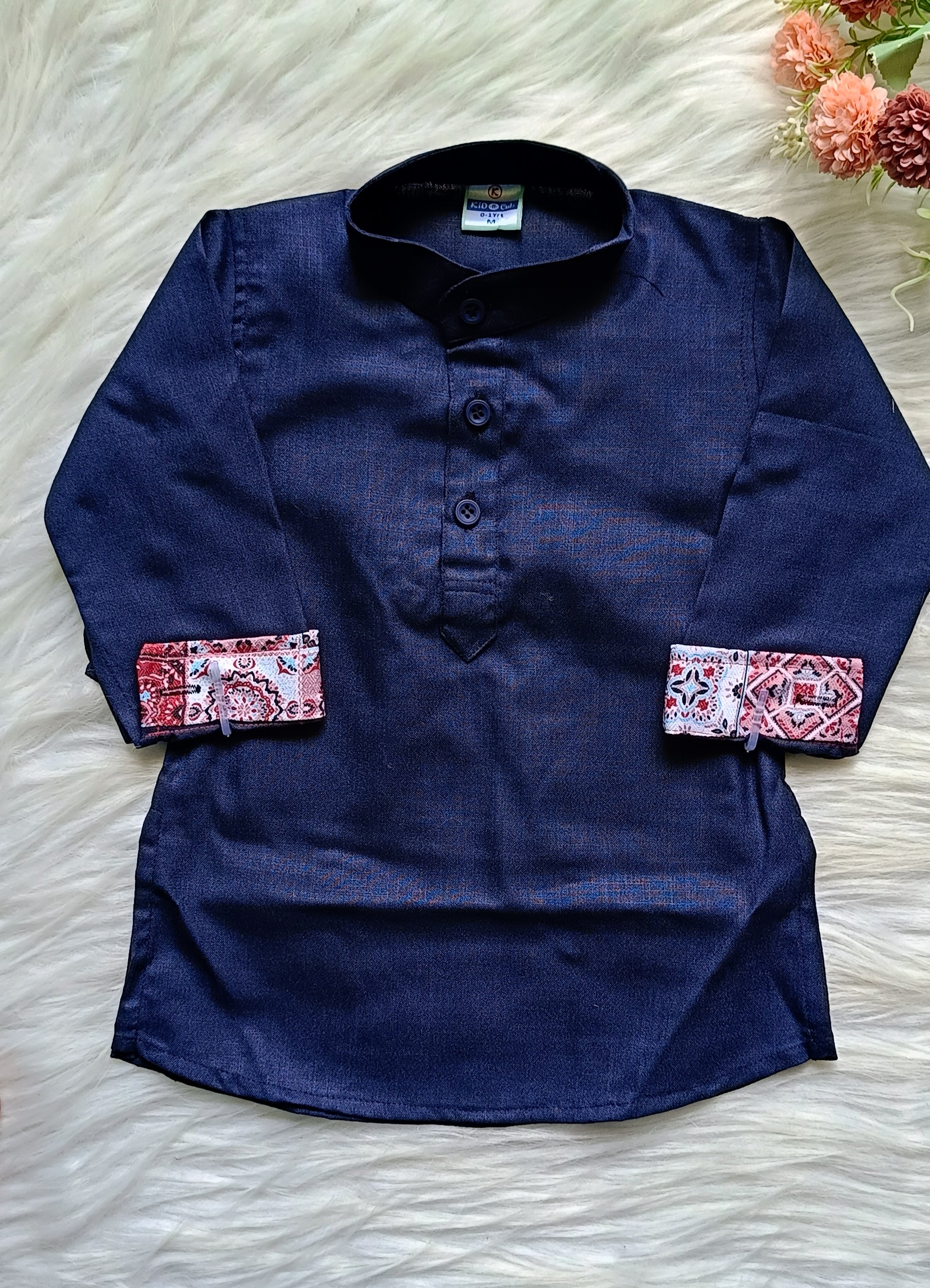 Boys Nile Blue 3 piece Kurta Set -Khadi Cotton