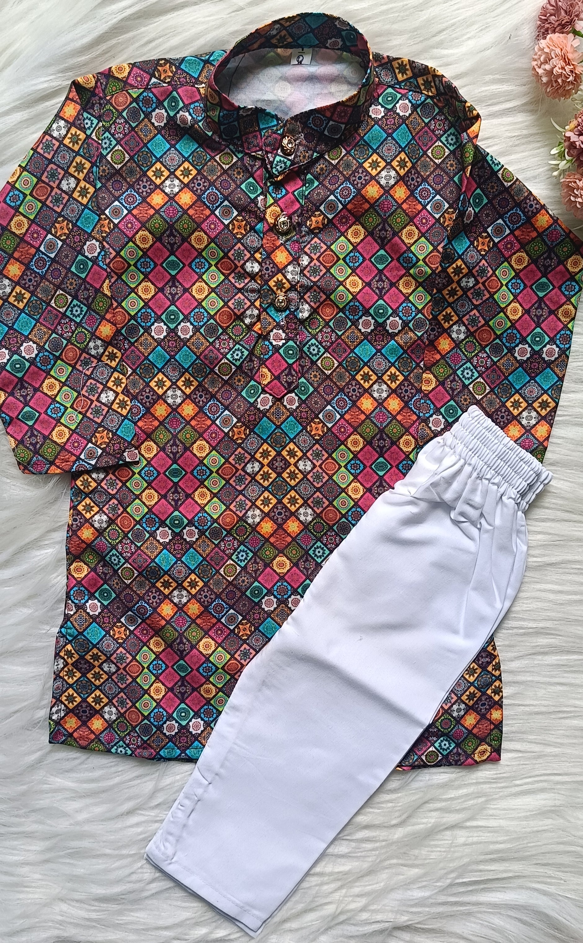 Boys copper brownish Kurta Set