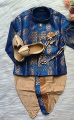 Boys Bistrie Walnut  IndoWestern dhoti &  Pant set - Chain and shoes included