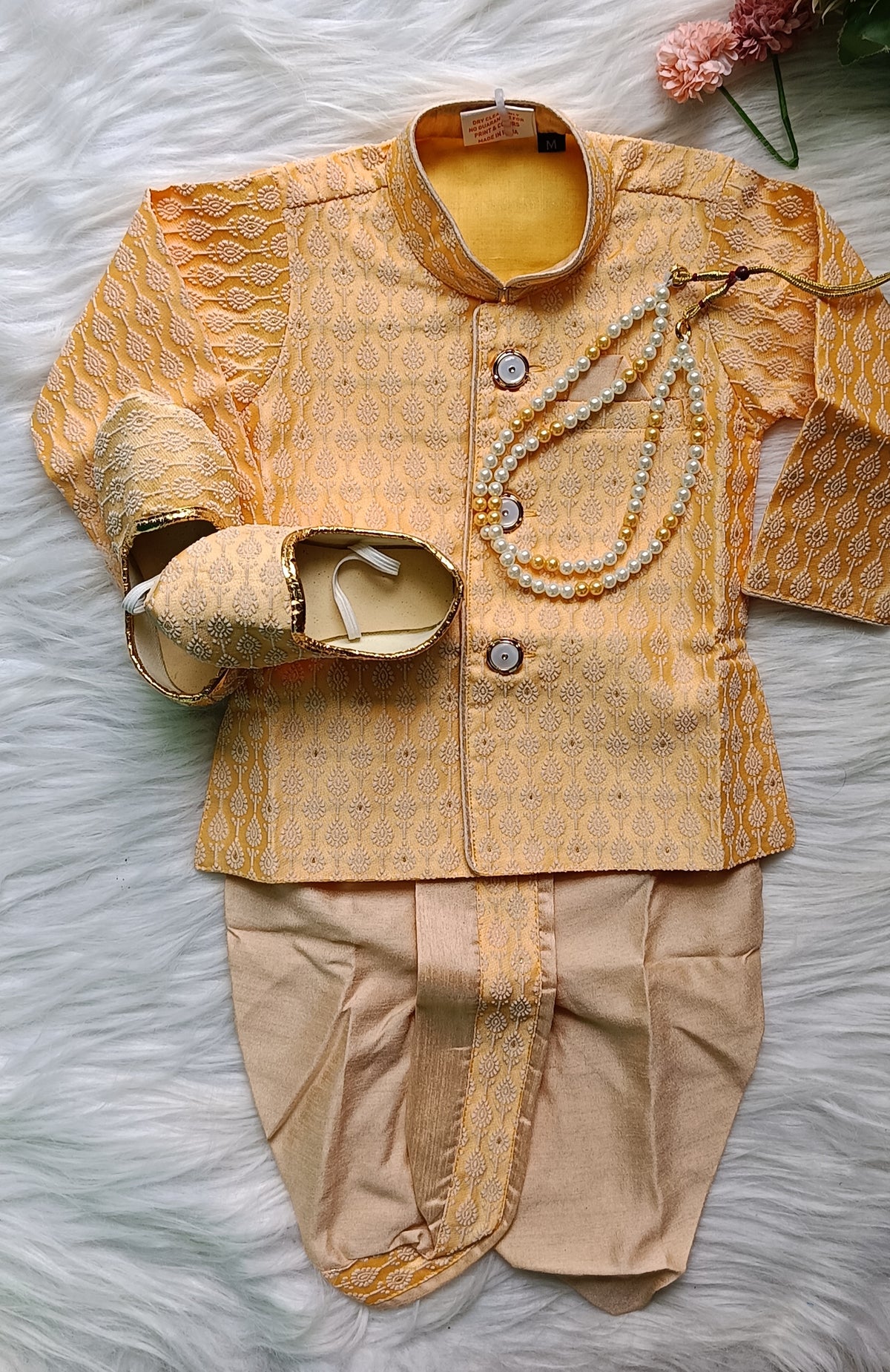 Infants Desert Sand Dhoti Set - Chain and Shoes Included