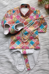 Infants Multi Dhoti Set - Chain and Shoes Included