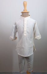 Sky Prince  3 piece Kurta Set -Khadi Cotton