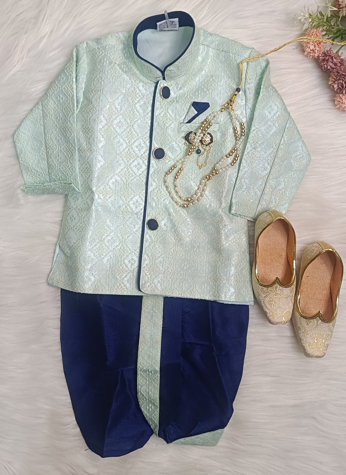 Infants Prince Look IndoWestern  set - Chain and shoes included