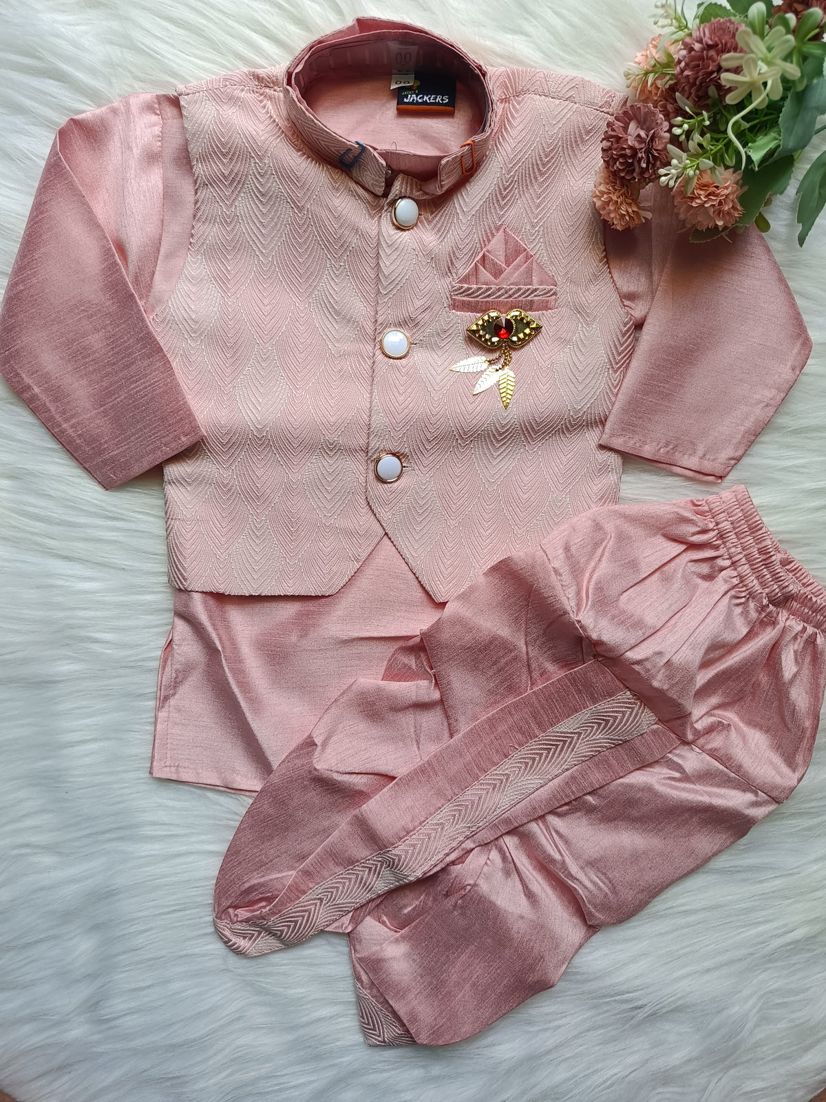 Boys Pale Chestnut 3 Piece Jacket set