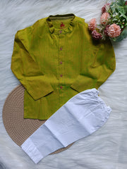 Cotton Olive Kurta Set