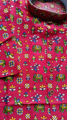 Pinkishredkurtaset detailing