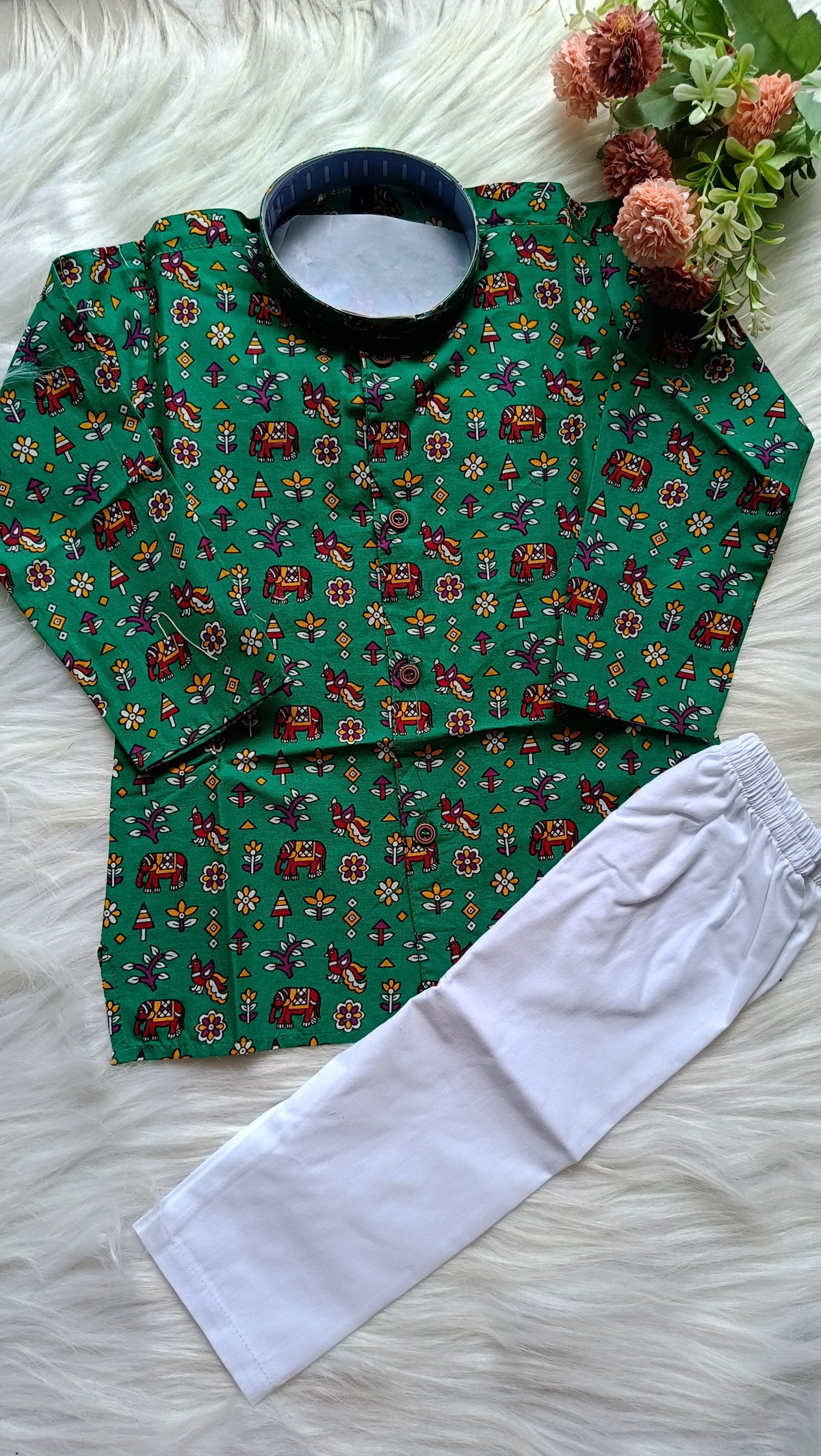 Greenmulticolor kurtaset