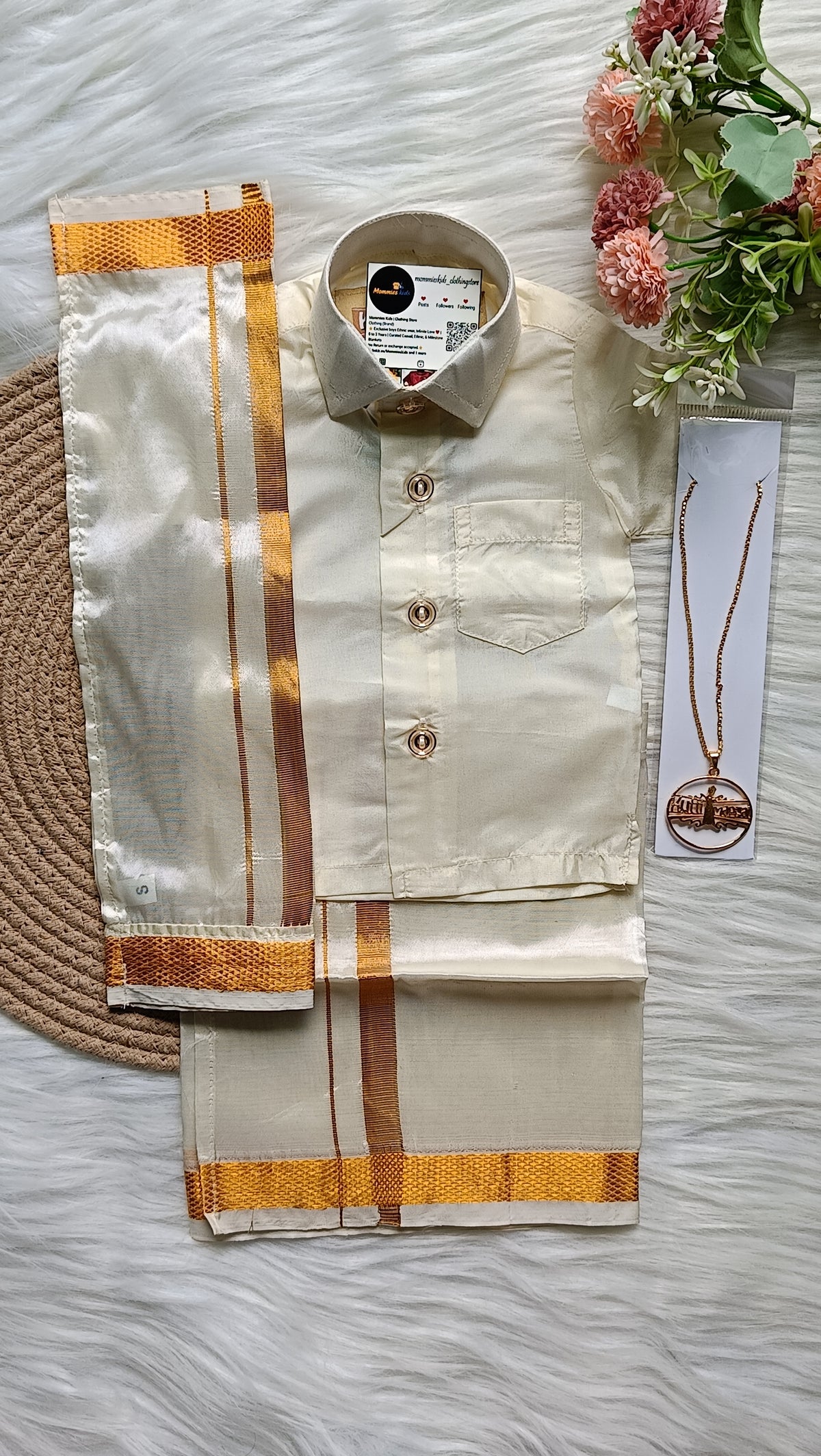 Traditional Velcro Pancha Shirt with Kanduva