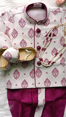 Infants Mulberry Ash Dhoti Set - Chain and Shoes Included