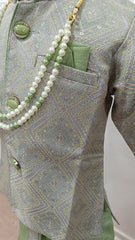 Infants  light Green  Dhoti Set - Chain and Shoes Included