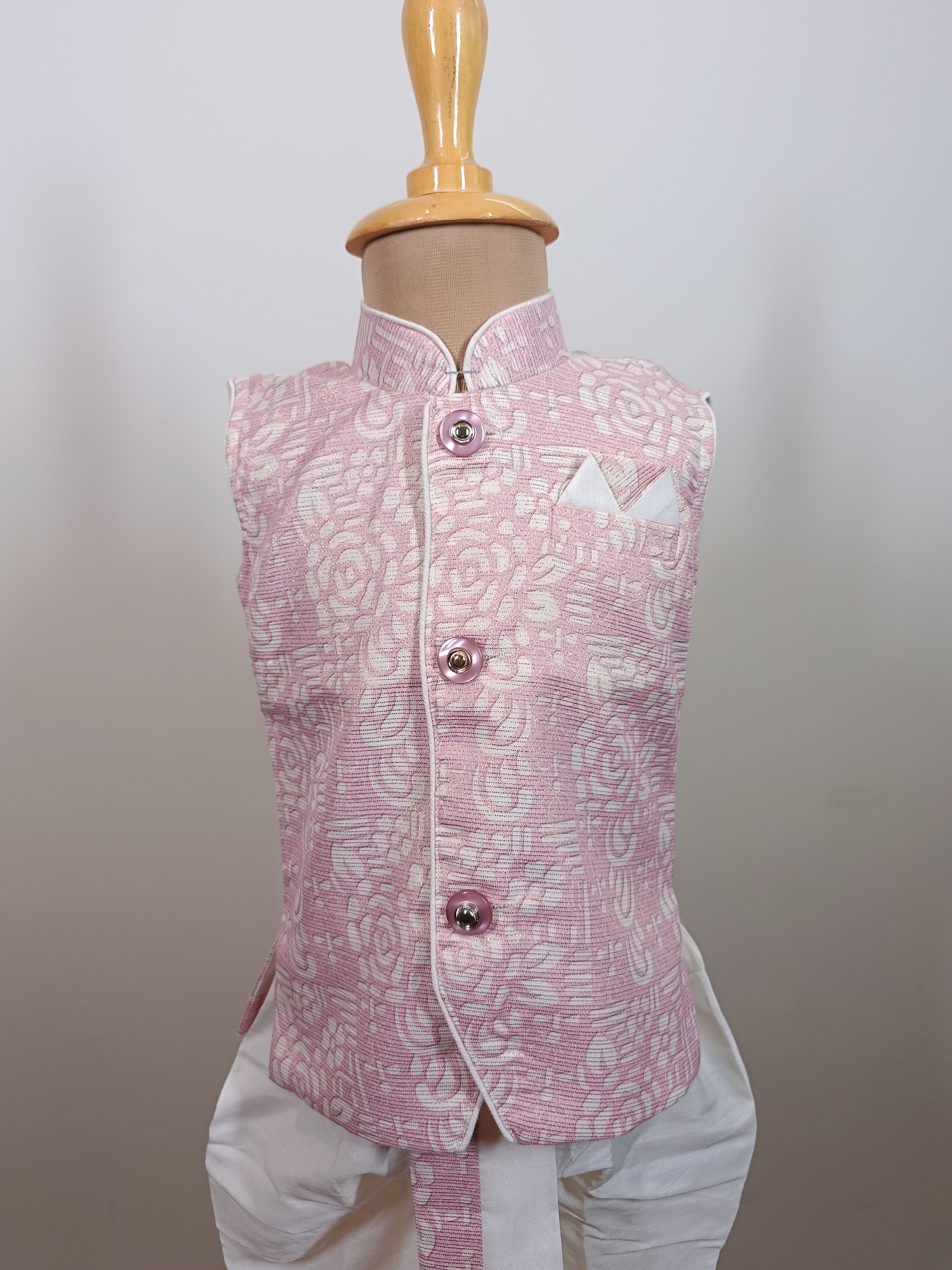 Pastel Pink Royal Dhoti Set