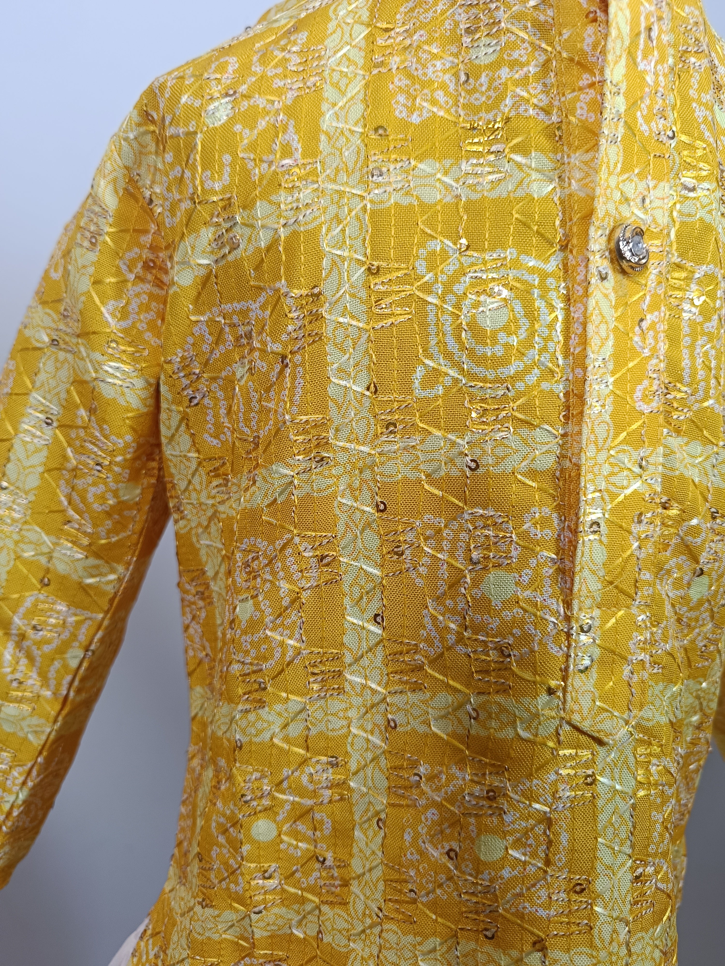 Boys Premium Golden  Traditional Elephant Motif Set- Dhoti & Pant Included