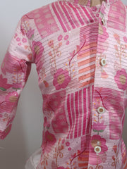 Infants Pink Blossom Kurta Dhoti Set