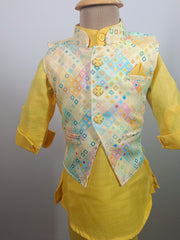 Sunshine Royal Set 3 piece Kurta Set -Khadi Cotton