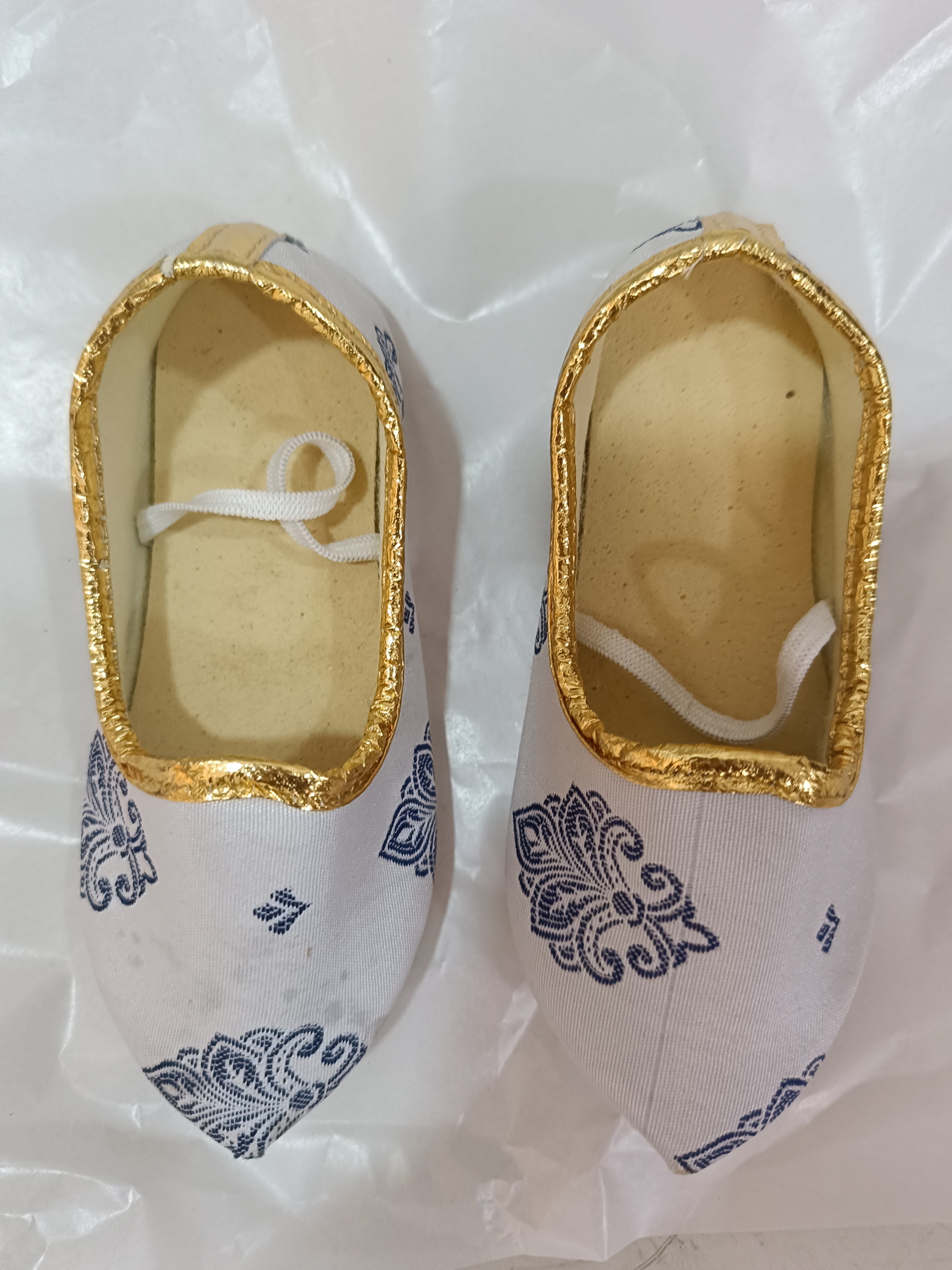 Infants Blue Block Print Dhoti Set - Chain and Shoes Included