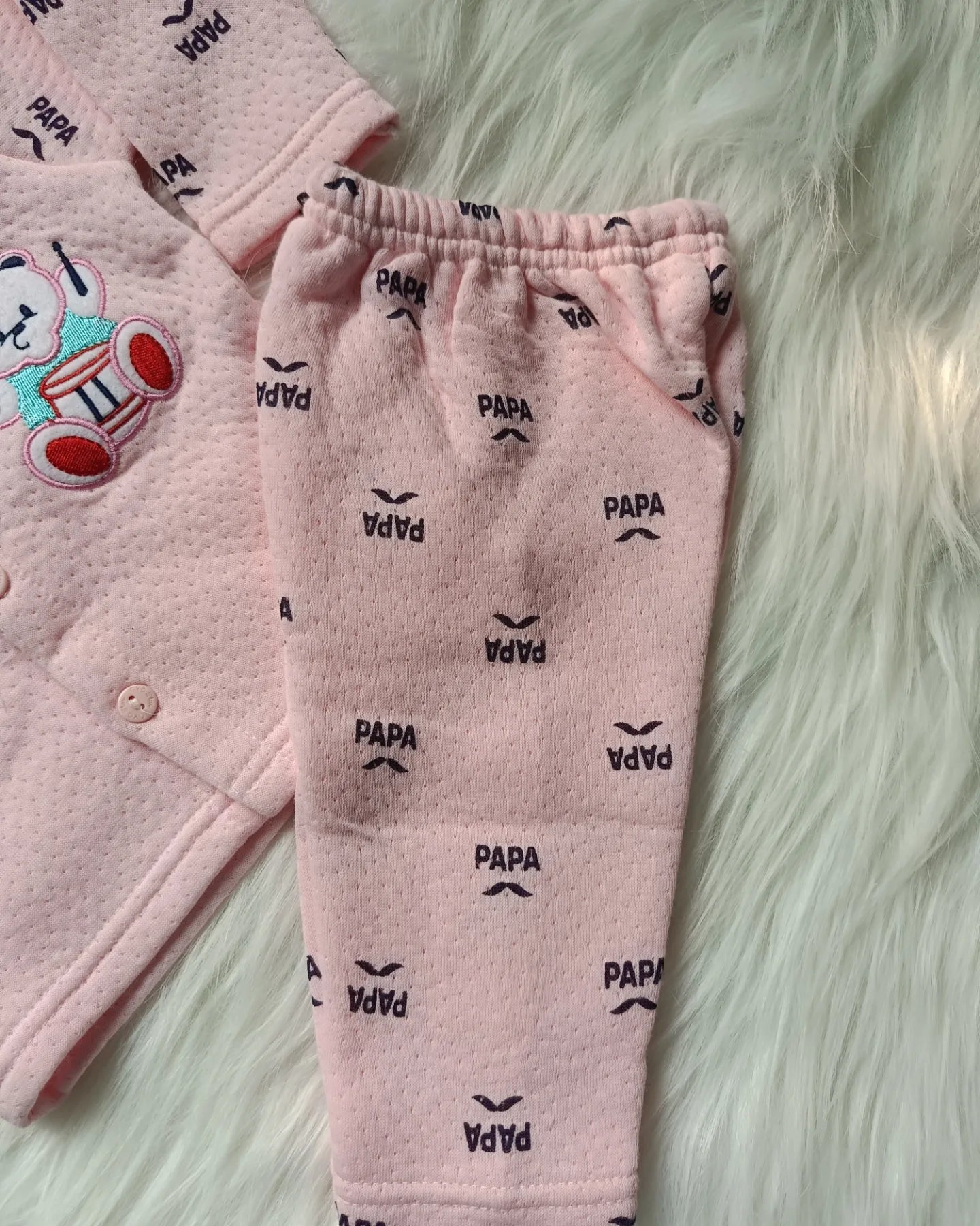 Love Papa Hoodie set pink