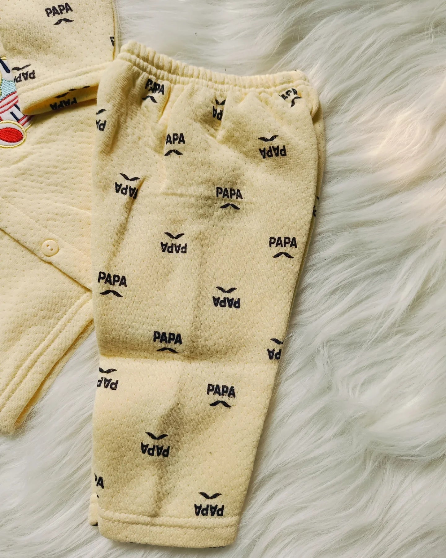 Love Papa Hoodie Set Light Yellow