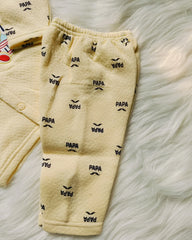 Love Papa Hoodie Set Light Yellow