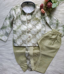 Boys Premium Indo Western 2 in 1 Kurta Set - Dhoti & Pant Included Crocodile