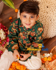 Boys Green Hariyala Kurta Set