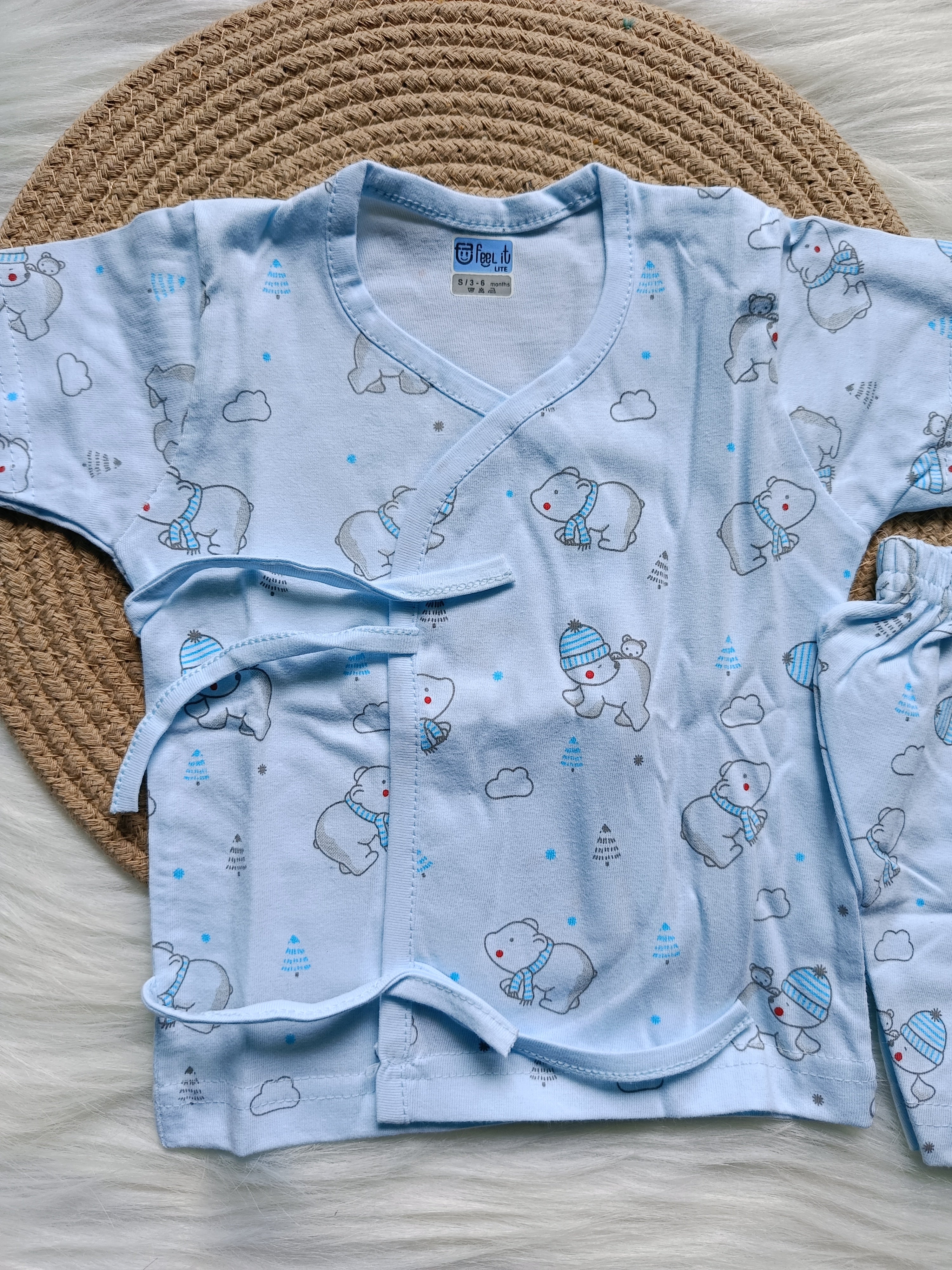 Infant Girl Boy Bundy Suit Set - Cyan Blue